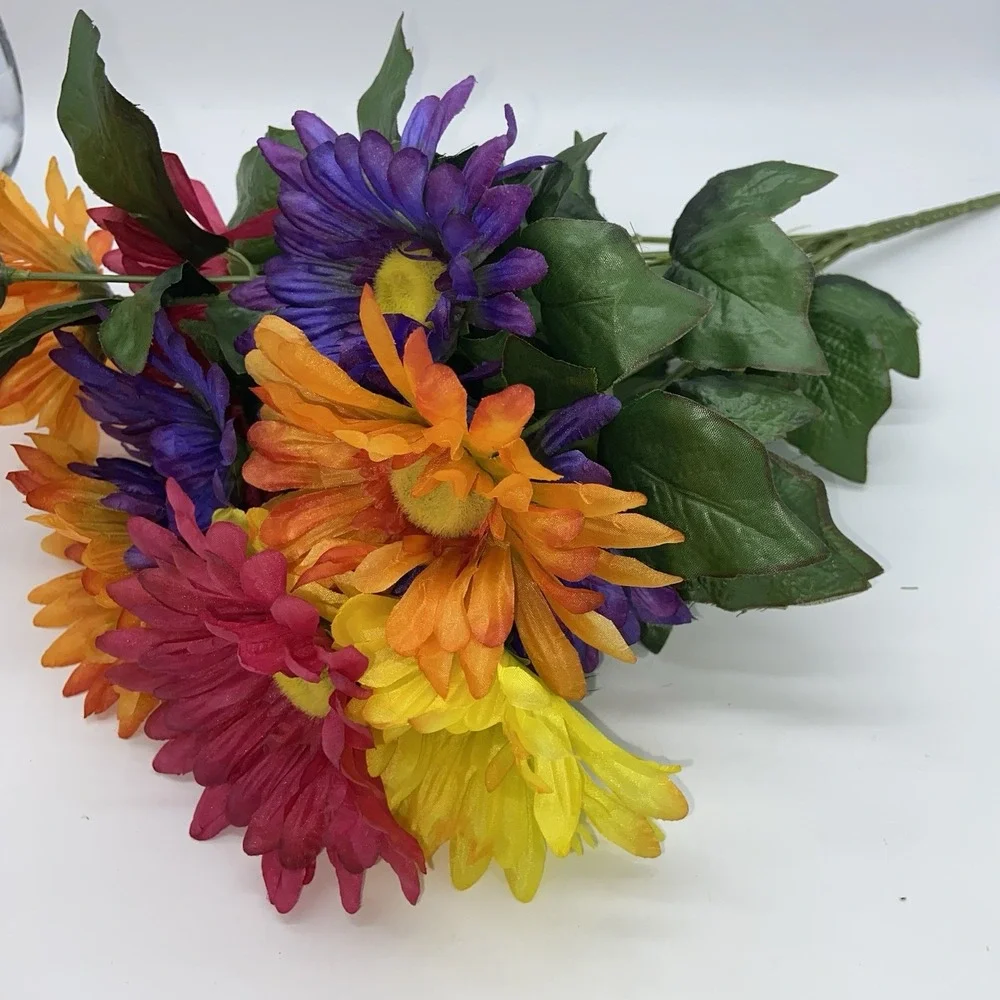 Gerber Daisy Silk Flowers Daisies Artificial‎ Multicolored 2 Bunches
